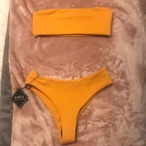 strapless Bandeau bikini swimsuit set